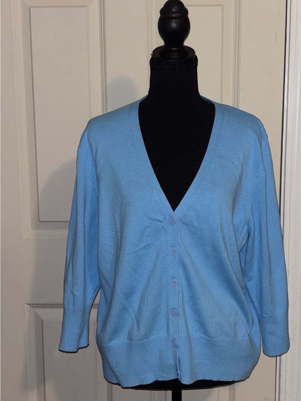 St. John's Bay Light Blue V-Neck Button Cardigan